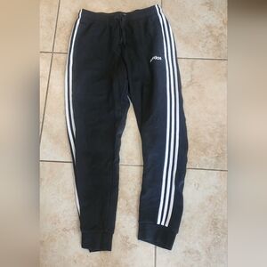 Adidas Black Joggers with White Accents